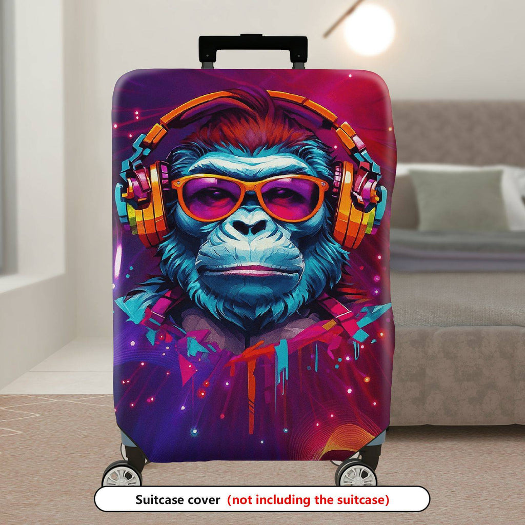 1-Piece Abstract Colorful Headphones  Art Graphic  Suitcase Luggage Cover, Stretch Protective Sleeve