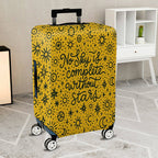 1-Piece Cosmic Starry Sky Text Inspirational Quote Artistic Yellow  Suitcase Luggage Cover, Stretch Protective Sleeve