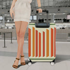 1-Piece Colorful Striped Modern Geometric Vibrant Abstract  Suitcase Luggage Cover, Stretch Protective Sleeve