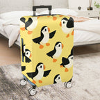 1-Piece Animal Puffin Yellow Vibrant Fun  Suitcase Luggage Cover, Stretch Protective Sleeve
