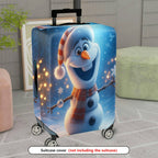 1-Piece Funny Snowman  Winter Holiday Christmas  Suitcase Luggage Cover, Stretch Protective Sleeve