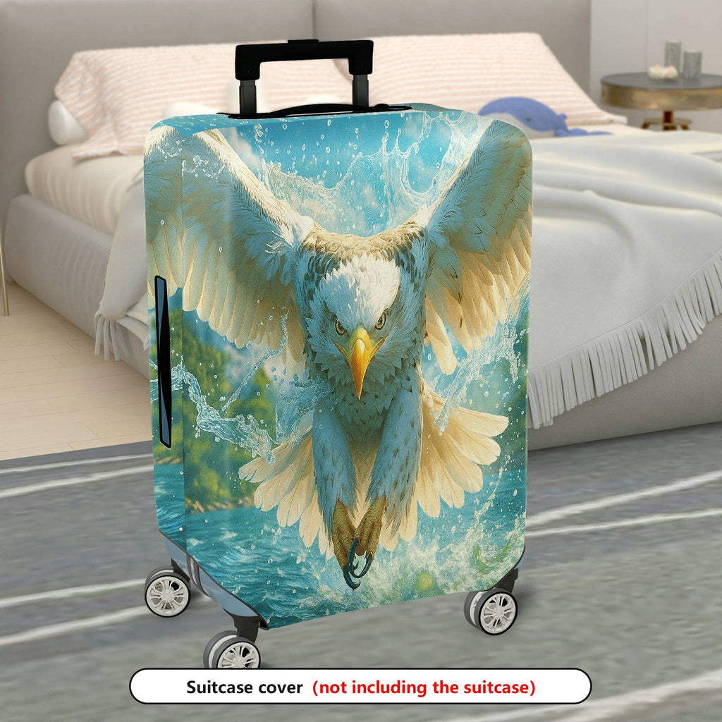 1-Piece Eagle Nature Water Flight Artistic Majestic  Suitcase Luggage Cover, Stretch Protective Sleeve