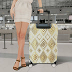 1-Piece Geometric Gold Diamond Pattern Travel Luggage  Suitcase Luggage Cover, Stretch Protective Sleeve