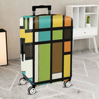 1-Piece Colorful Abstract Geometric Pattern Art  Suitcase Luggage Cover, Stretch Protective Sleeve