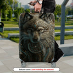 1-Piece Mysterious Wolf Dreamcatcher Tribal Artistic Bohemian  Suitcase Luggage Cover, Stretch Protective Sleeve