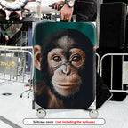 1-Piece Animal Jungle Face Ears Unique Creative  Suitcase Luggage Cover, Stretch Protective Sleeve