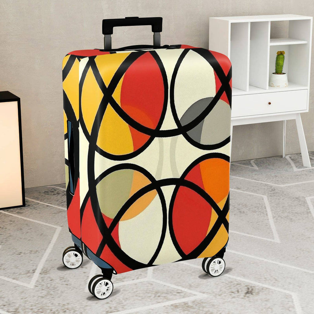 1-Piece Modern Abstract Geometric Colorful Bold Artistic  Suitcase Luggage Cover, Stretch Protective Sleeve
