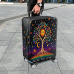1-Piece Cosmic Tree Colorful Star Sun Moon Spaceship  Suitcase Luggage Cover, Stretch Protective Sleeve