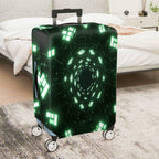 1-Piece Geometric Futuristic  Abstract Digital Matrix  Suitcase Luggage Cover, Stretch Protective Sleeve