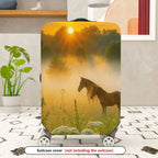 1-Piece Sunrise Horse Nature Landscape Scenery Mist  Suitcase Luggage Cover, Stretch Protective Sleeve