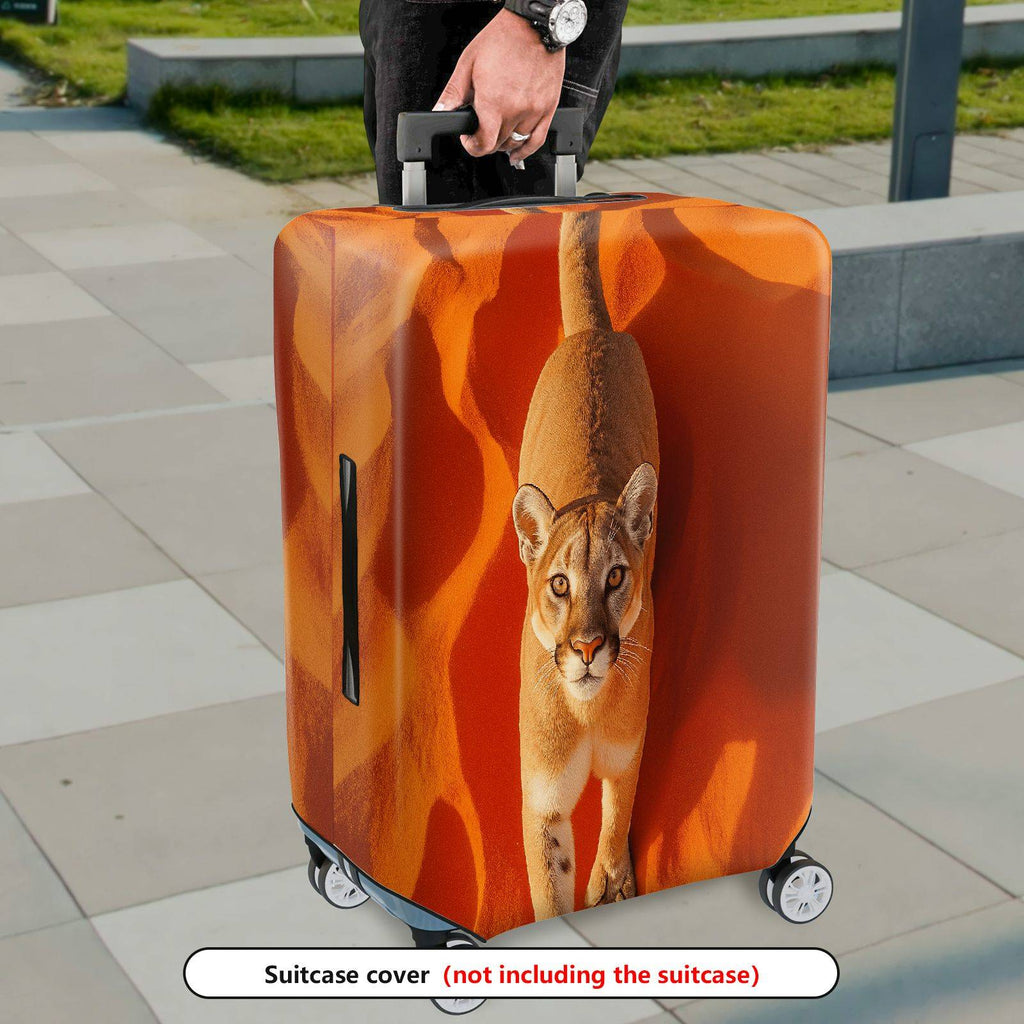 1-Piece Wildlife Animal Desert Landscape Orange Nature Stylish  Suitcase Luggage Cover, Stretch Protective Sleeve