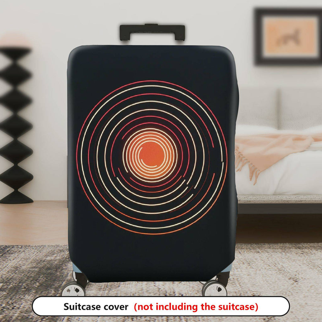 1-Piece Geometric Circular Abstract Modern Artistic Vibrant  Suitcase Luggage Cover, Stretch Protective Sleeve