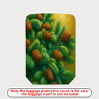 1-Piece Pine Tree Cone Evergreen Holiday Nature Winter  Suitcase Luggage Cover, Stretch Protective Sleeve