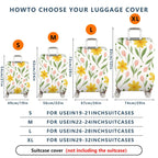 1-Piece Floral Tulip Daisy Spring Vacation  Suitcase Luggage Cover, Stretch Protective Sleeve