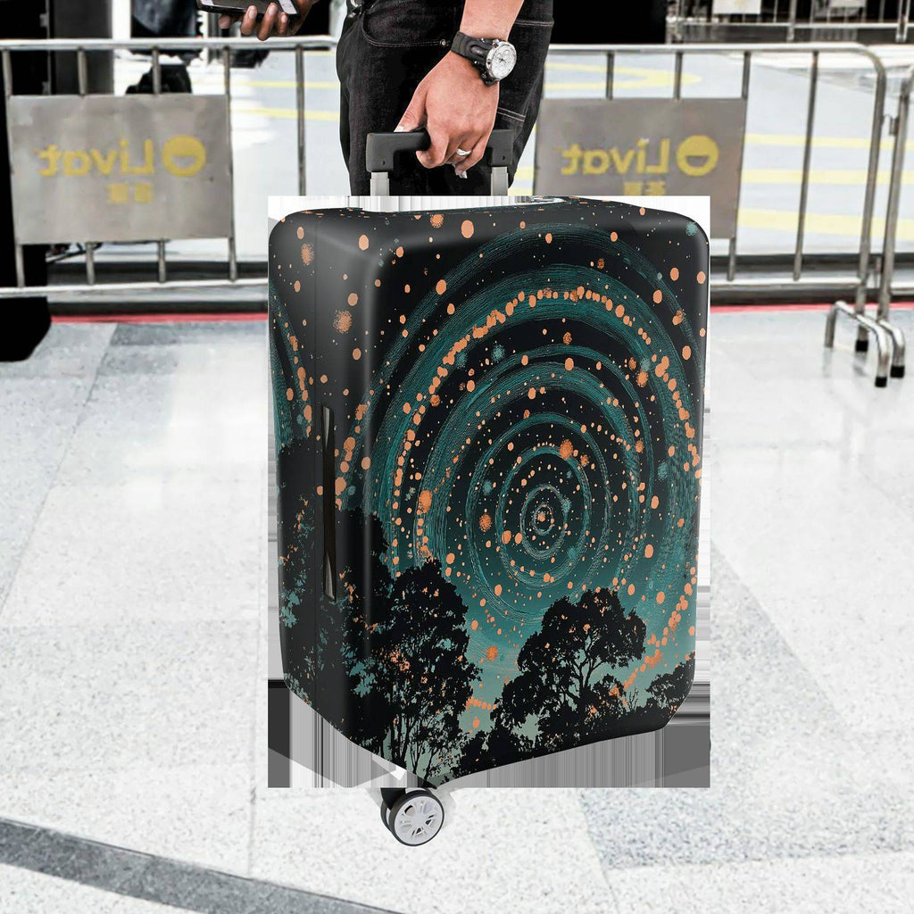 1-Piece Starry Night Forest Abstract Artistic Cosmic Sky  Suitcase Luggage Cover, Stretch Protective Sleeve