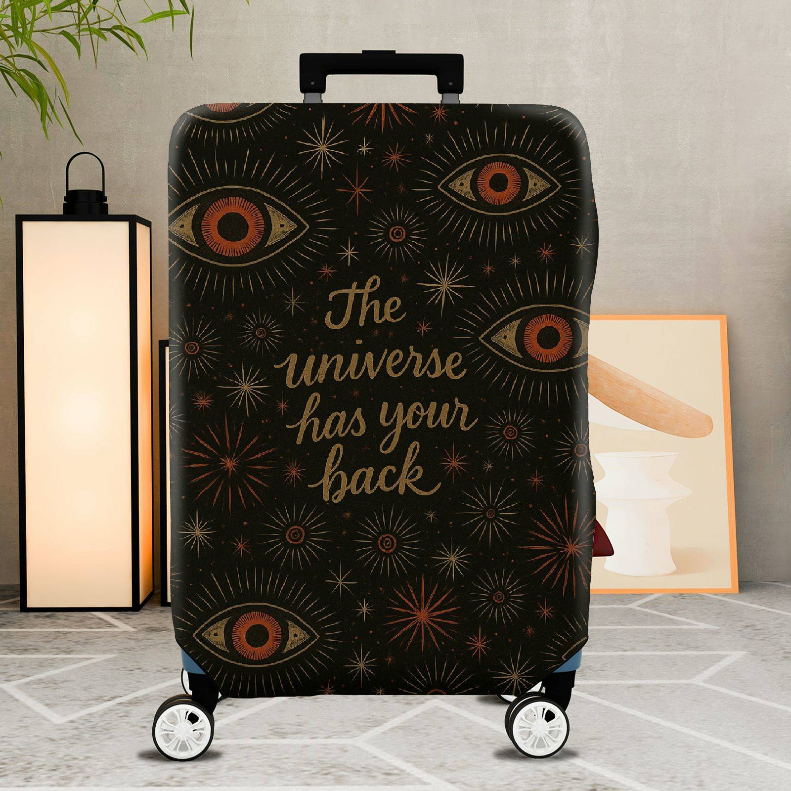 1-Piece Universe Eye Pattern Quote Star Cosmic Mystical  Suitcase Luggage Cover, Stretch Protective Sleeve