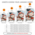 1-Piece Christmas Snowman Snowflake Winter Holiday Decorative  Suitcase Luggage Cover, Stretch Protective Sleeve