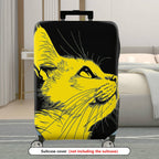 1-Piece Yellow Cat Artistic Stylish Unique Creative Modern  Suitcase Luggage Cover, Stretch Protective Sleeve