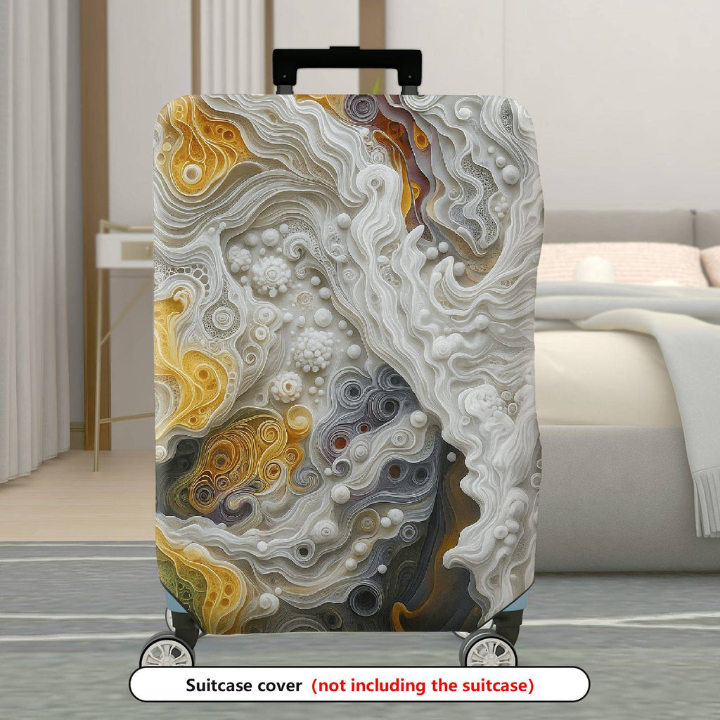 1-Piece Abstract Artistic Swirl Bubble Textured Colorful  Suitcase Luggage Cover, Stretch Protective Sleeve