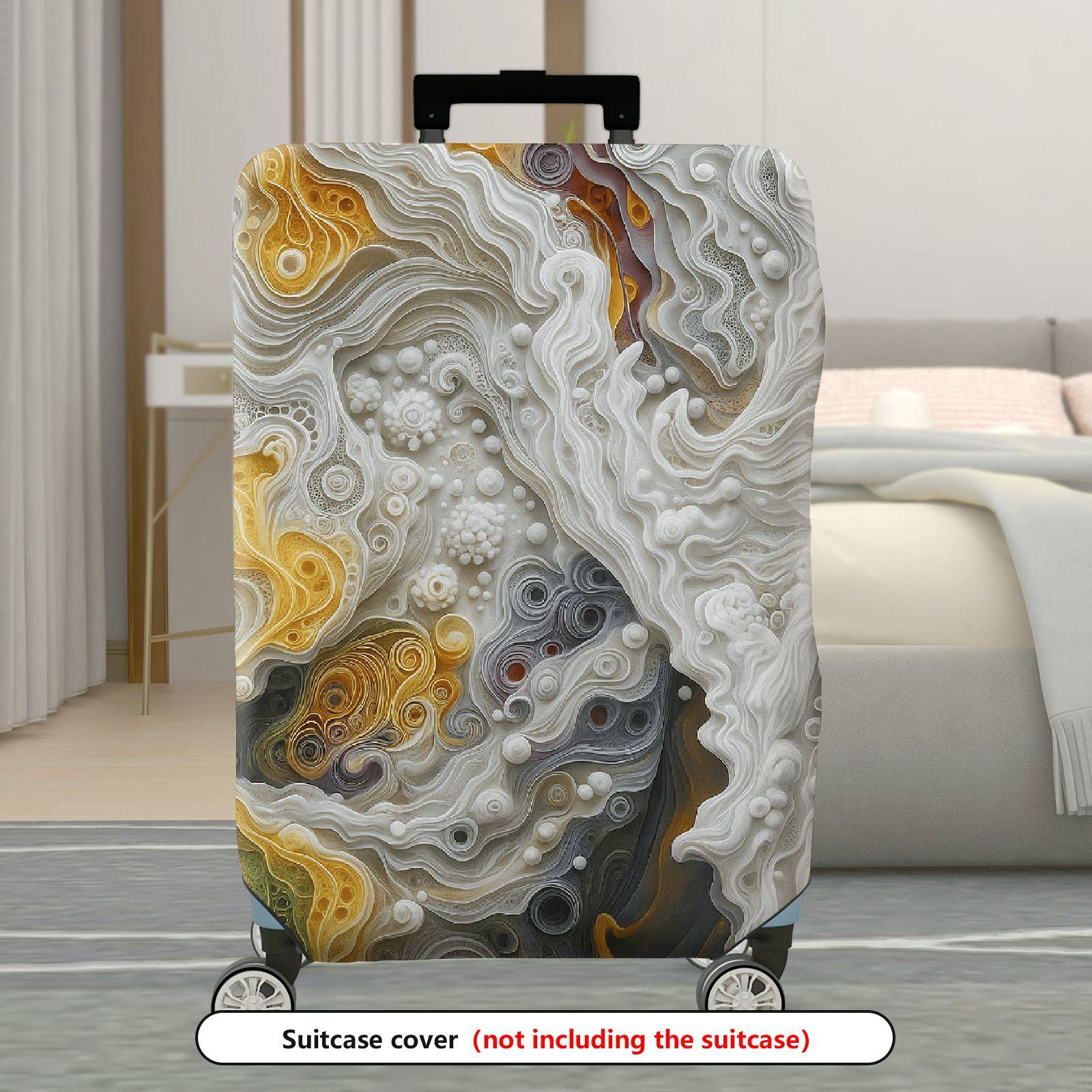 1-Piece Abstract Artistic Swirl Bubble Textured Colorful  Suitcase Luggage Cover, Stretch Protective Sleeve
