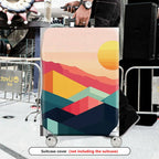 1-Piece Sunset Mountain Geometric Abstract Colorful Landscape  Suitcase Luggage Cover, Stretch Protective Sleeve