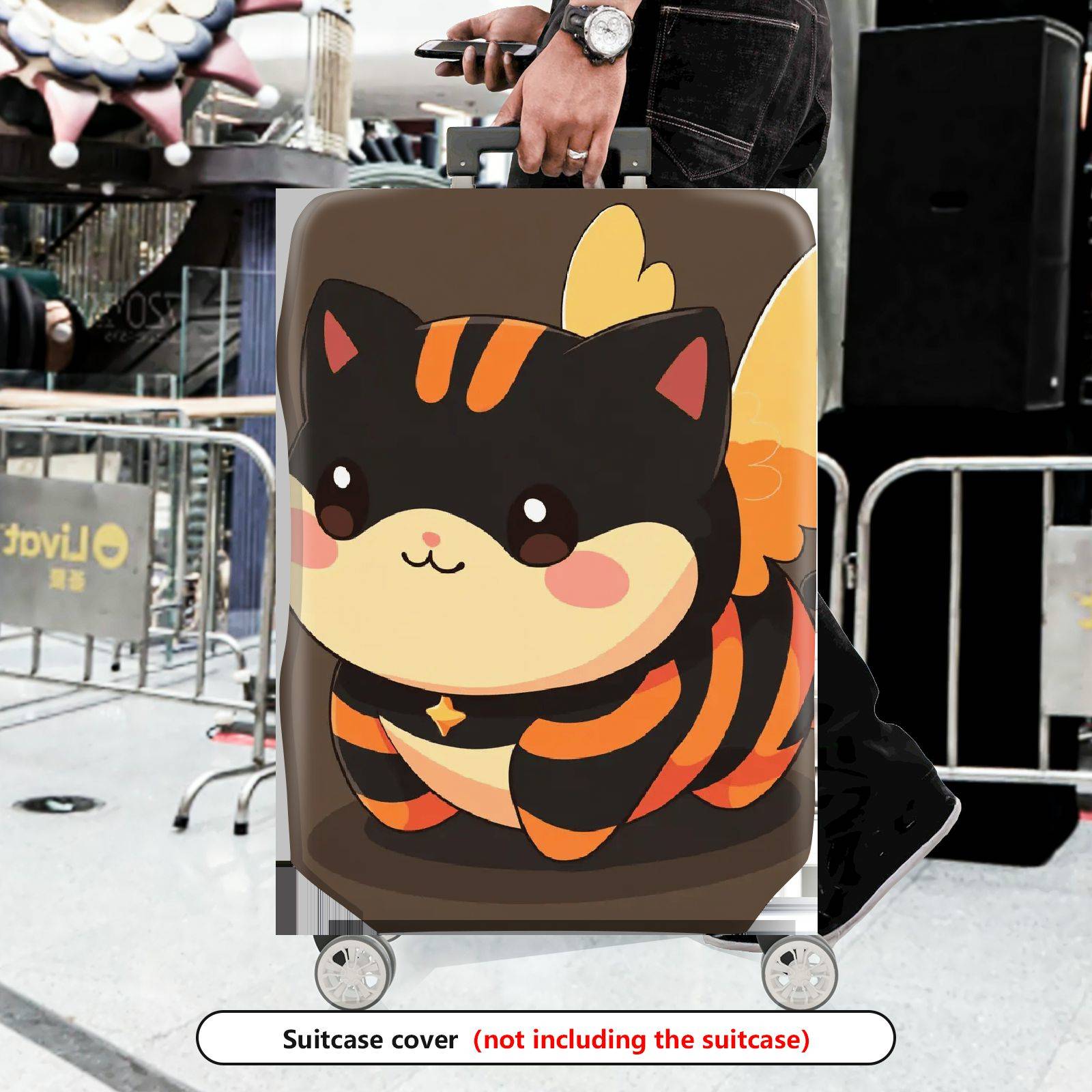 1-Piece Animal Striped Cute Decorative Colorful  Suitcase Luggage Cover, Stretch Protective Sleeve