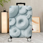 1-Piece Abstract Geometric 3D Pattern Light Grey Circles  Suitcase Luggage Cover, Stretch Protective Sleeve