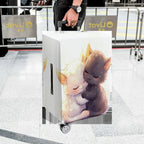 1-Piece Adorable Cat Love Hug Cuddling Cute Animal  Suitcase Luggage Cover, Stretch Protective Sleeve