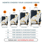 1-Piece Geometric Cat Design Modern Artistic Elegant Stylish  Suitcase Luggage Cover, Stretch Protective Sleeve