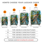 1-Piece Nature Fish Water Splash Artistic Playful Fresh  Suitcase Luggage Cover, Stretch Protective Sleeve