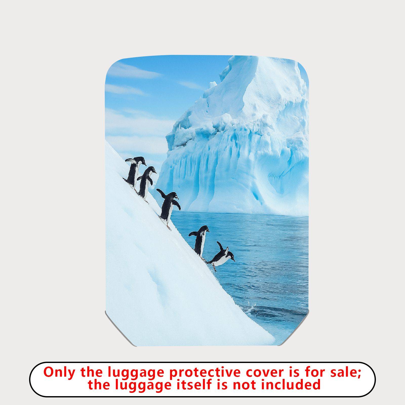 1-Piece Penguin Iceberg Ocean Winter Landscape Nature  Suitcase Luggage Cover, Stretch Protective Sleeve