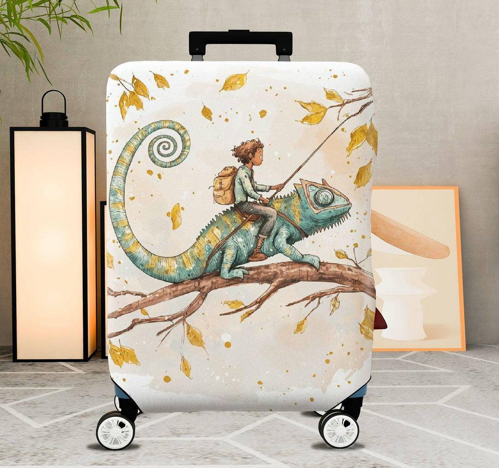 1-Piece Adventure Forest Fantasy Whimsical Autumn  Suitcase Luggage Cover, Stretch Protective Sleeve