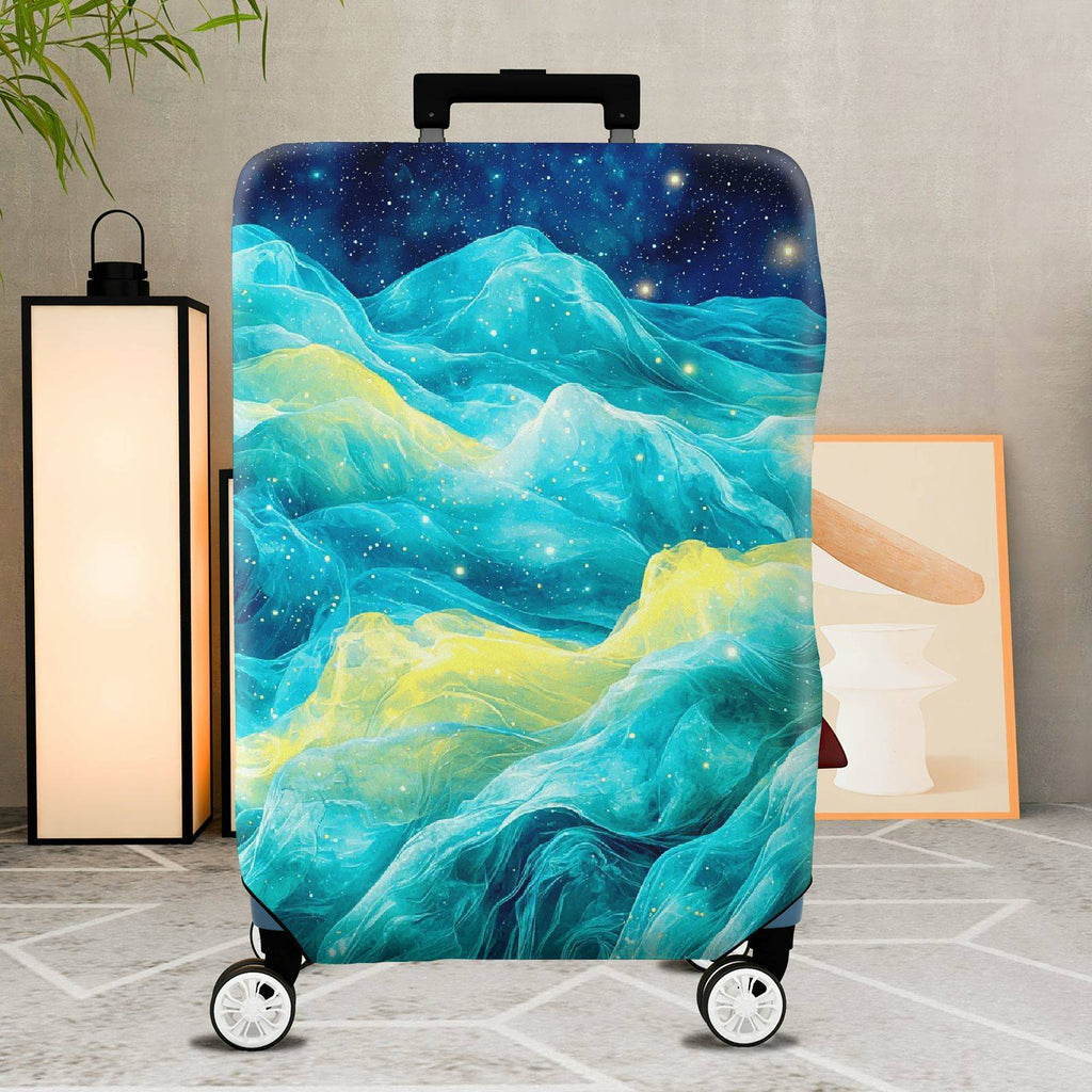 1-Piece Cosmic Ocean Wave Galaxy Starry Night  Suitcase Luggage Cover, Stretch Protective Sleeve