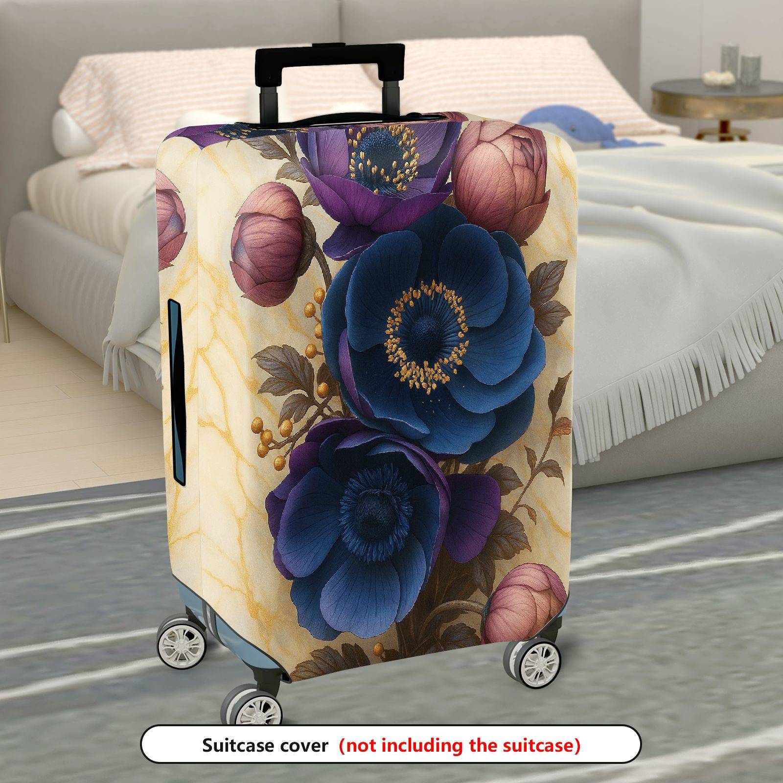 1-Piece Floral Abstract Artistic Elegant Stunning Colorful  Suitcase Luggage Cover, Stretch Protective Sleeve
