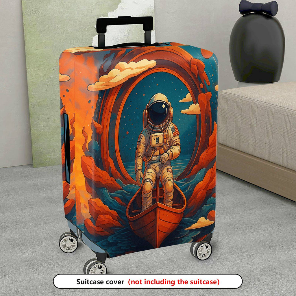 1-Piece Space Astronaut Cosmic Adventure Galaxy Art  Suitcase Luggage Cover, Stretch Protective Sleeve