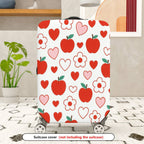 1-Piece Apple Heart Flower Love Red White  Suitcase Luggage Cover, Stretch Protective Sleeve