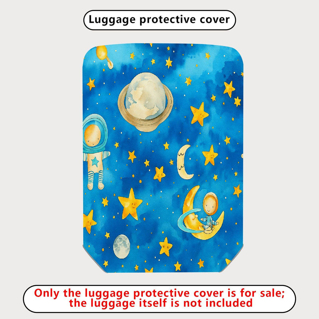 1-Piece Space Astronaut Moon Stars Galaxy Cosmic  Suitcase Luggage Cover, Stretch Protective Sleeve