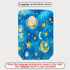 1-Piece Space Astronaut Moon Stars Galaxy Cosmic  Suitcase Luggage Cover, Stretch Protective Sleeve