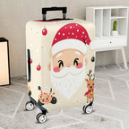 1-Piece Santa Reindeer Christmas Holiday Festive  Suitcase Luggage Cover, Stretch Protective Sleeve