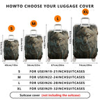 1-Piece Mysterious Wolf Dreamcatcher Tribal Artistic Bohemian  Suitcase Luggage Cover, Stretch Protective Sleeve