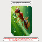 1-Piece Ant Green Nature Dew Leaf Insect  Suitcase Luggage Cover, Stretch Protective Sleeve