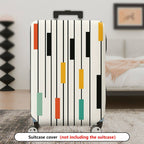1-Piece Striped Colorful Geometric Abstract Modern Artistic  Suitcase Luggage Cover, Stretch Protective Sleeve