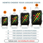 1-Piece Dots Stripes Abstract Colorful Geometric  Suitcase Luggage Cover, Stretch Protective Sleeve