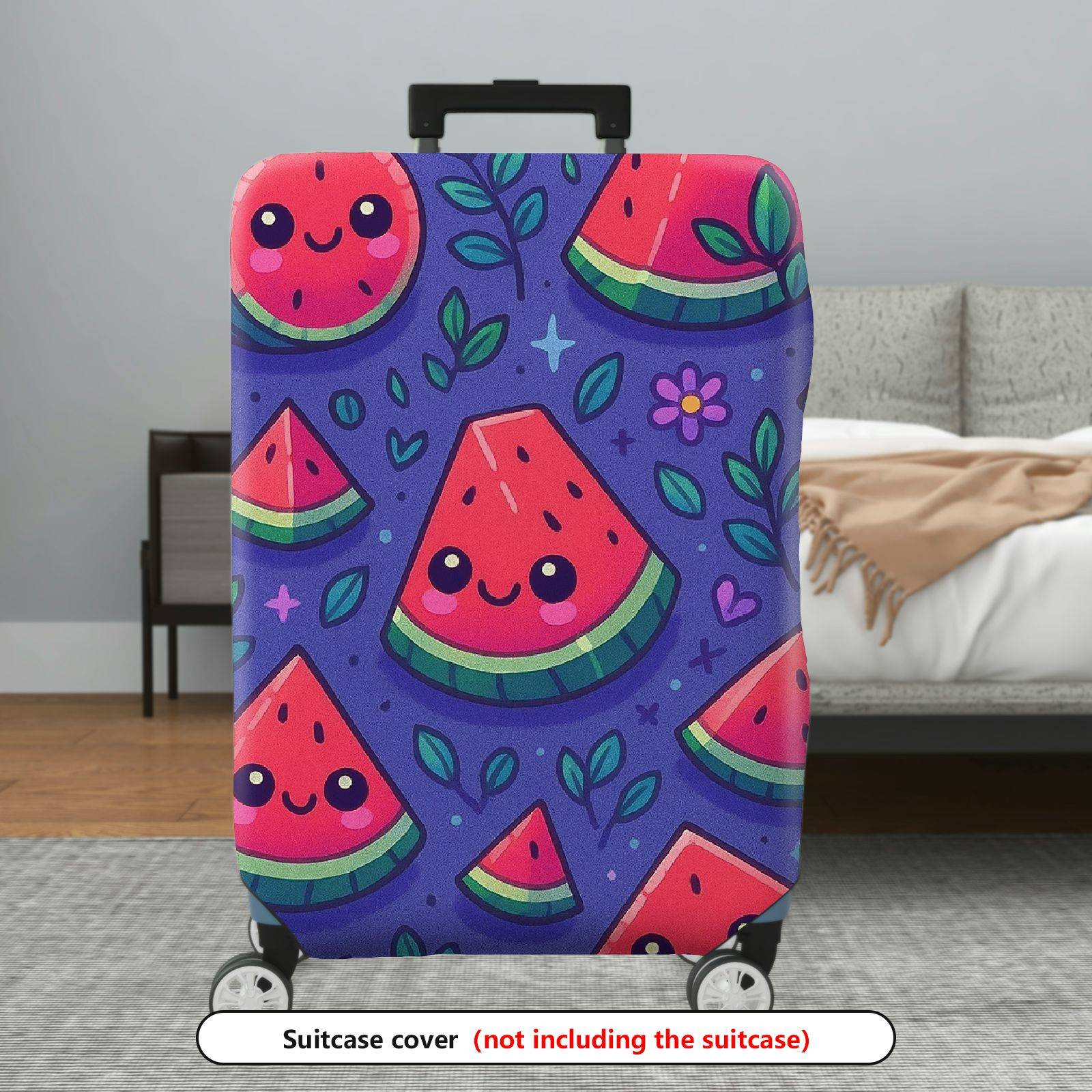 1-Piece Watermelon  Floral Colorful Fun  Suitcase Luggage Cover, Stretch Protective Sleeve