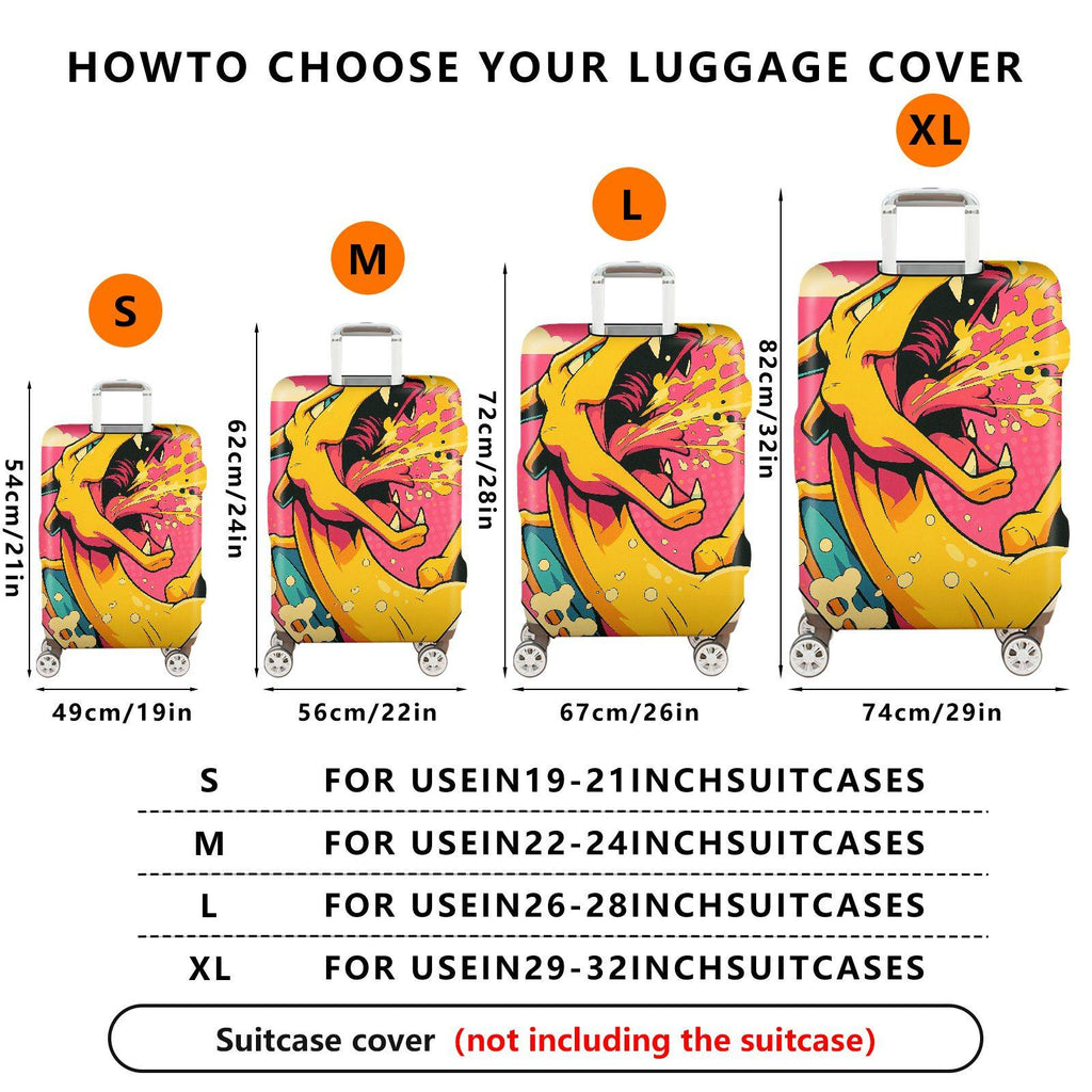 1-Piece Abstract Colorful Artistic Vibrant Dynamic Energetic  Suitcase Luggage Cover, Stretch Protective Sleeve