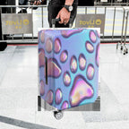1-Piece Iridescent Galaxy Paw Print Cosmic Holographic  Suitcase Luggage Cover, Stretch Protective Sleeve