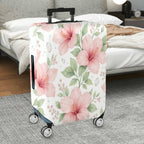 1-Piece Floral Pink Blossom Leaf Artistic Pattern Creative Nature  Suitcase Luggage Cover, Stretch Protective Sleeve