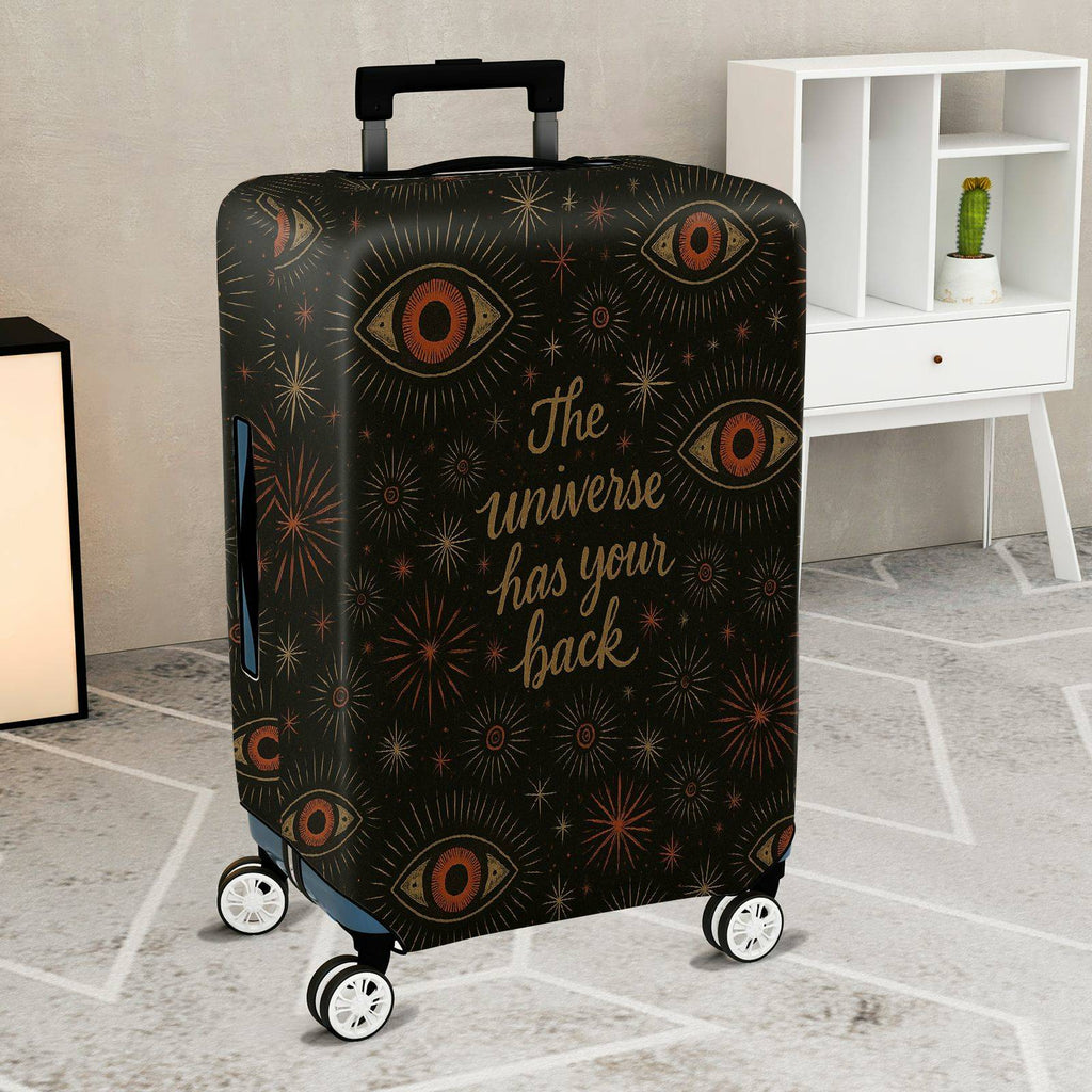 1-Piece Universe Eye Pattern Quote Star Cosmic Mystical  Suitcase Luggage Cover, Stretch Protective Sleeve
