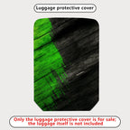 1-Piece Abstract Green Black Artistic Brush Stroke  Suitcase Luggage Cover, Stretch Protective Sleeve