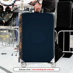 1-Piece Vintage Geometric Ornate Elegant Navy  Suitcase Luggage Cover, Stretch Protective Sleeve